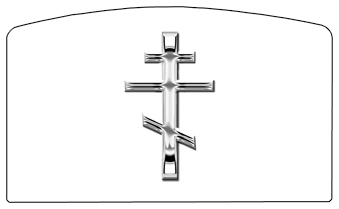 DACRO-519-SL-WT Silver Orthodox Cross White